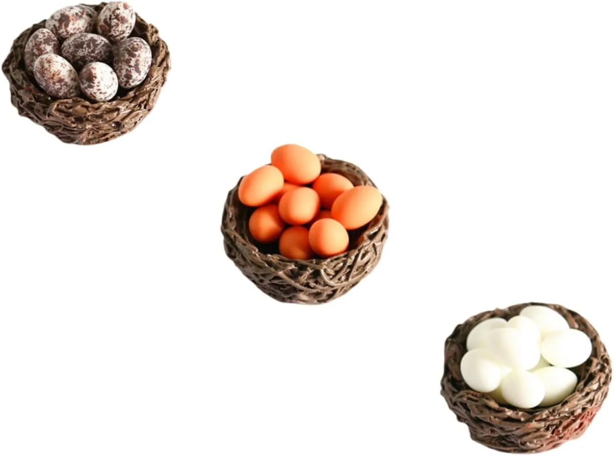 Accessories Miniature Nest Eggs Bird Nest bubble dating Decor Doll House Props BESPORTBLE 12 Sets Mini Garden 