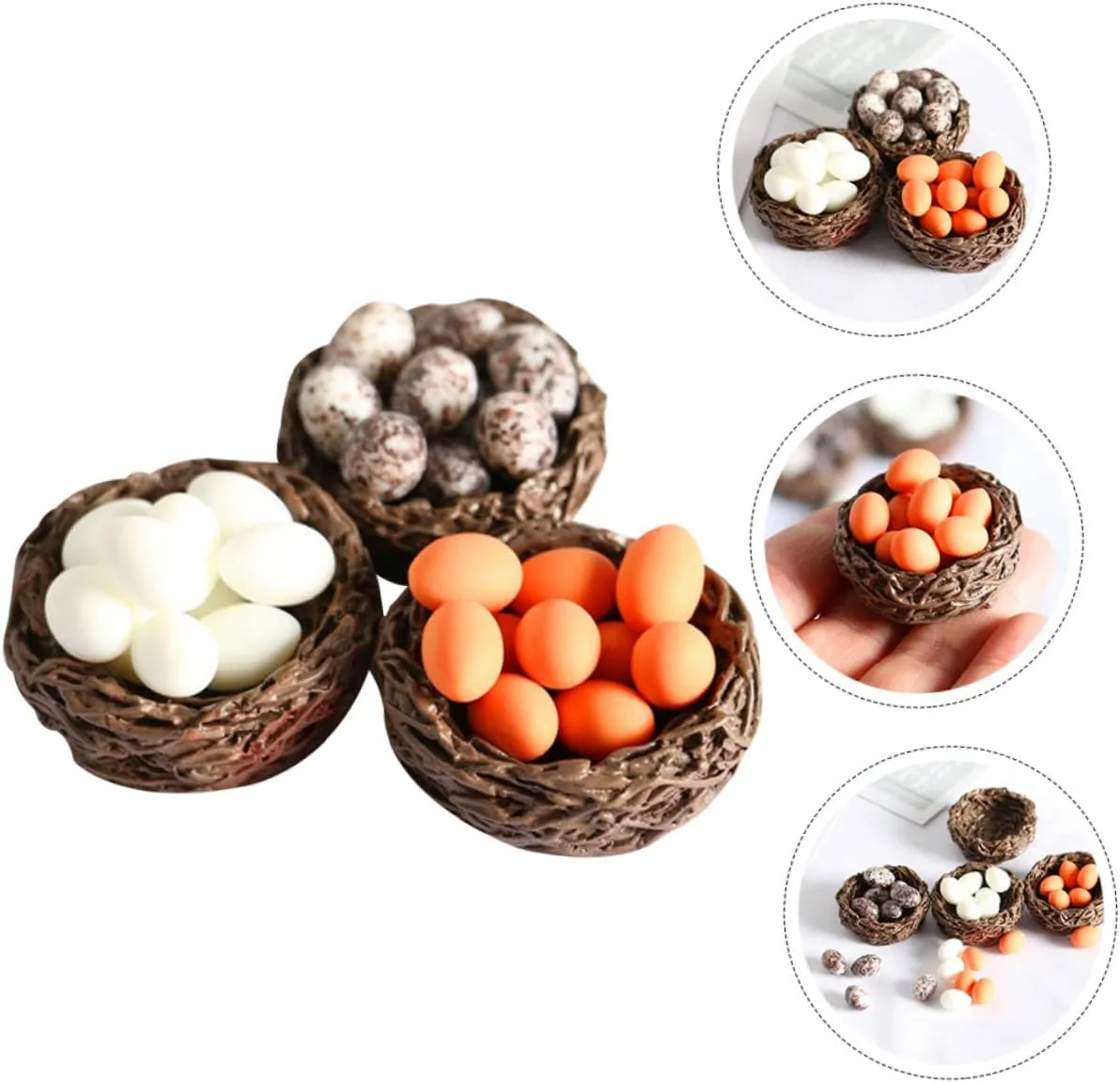 Accessories Miniature Nest Eggs Bird Nest bubble dating Decor Doll House Props BESPORTBLE 12 Sets Mini Garden 