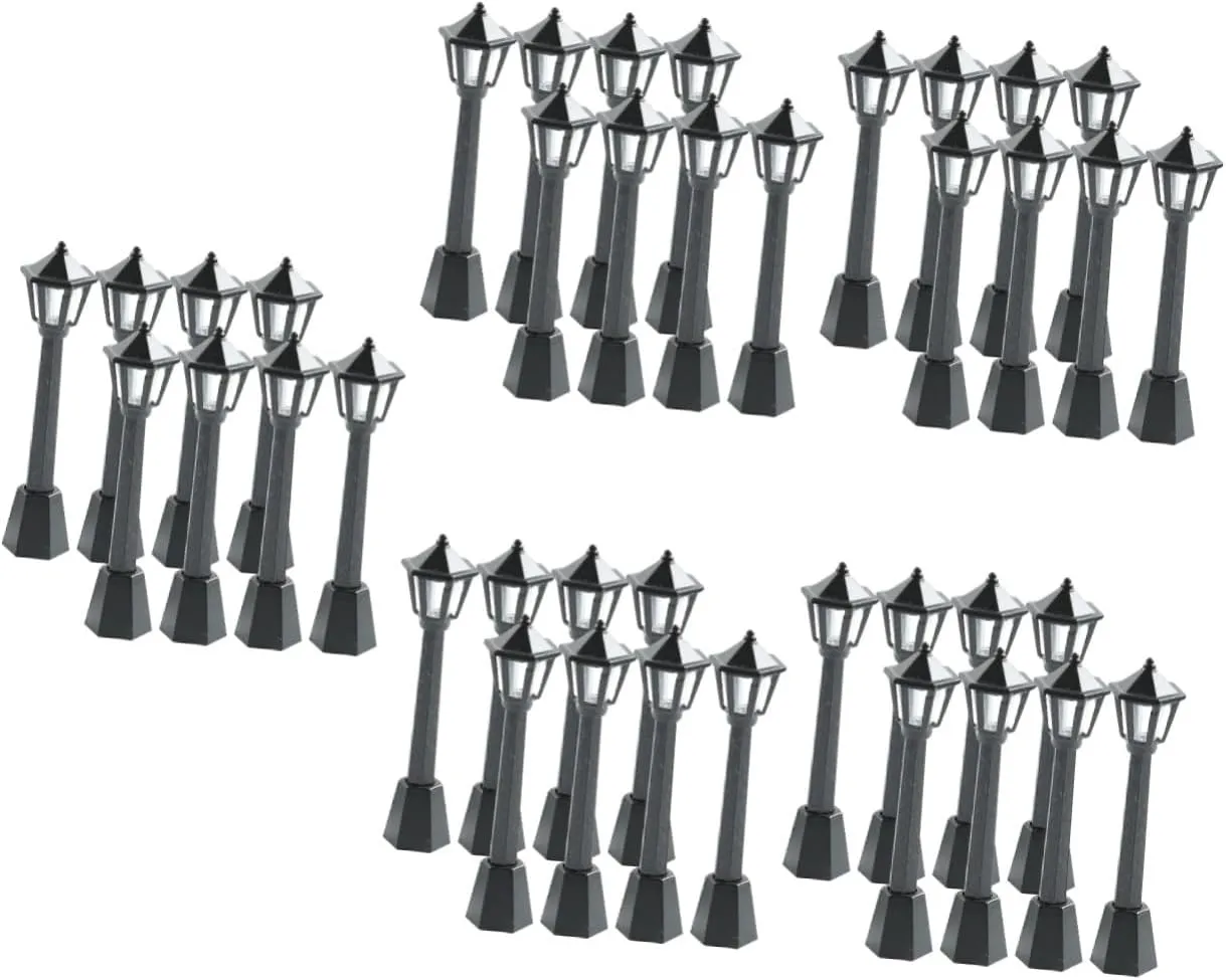 Accessories Unique DIY Decorative Lighting for Living Room and Office Zerodeko 40pcs Miniature Street Lamps for Tiny House Decor Stable Micro ravine fanners Landscape Models Adorable Dollhouse 