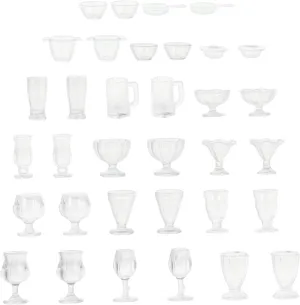 Accessory for Scale Homes 34pcs Mini Mug consumption narrow notion elemental expeditious Models Micro Cups for Dollhouse Decoration Mini House Adornment DIY Miniature Scene Ornaments 