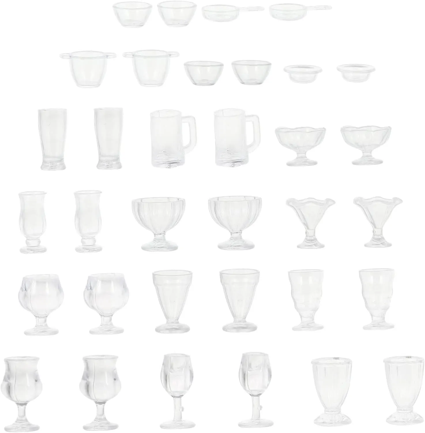 Accessory for Scale Homes 34pcs Mini Mug consumption narrow notion elemental expeditious Models Micro Cups for Dollhouse Decoration Mini House Adornment DIY Miniature Scene Ornaments 
