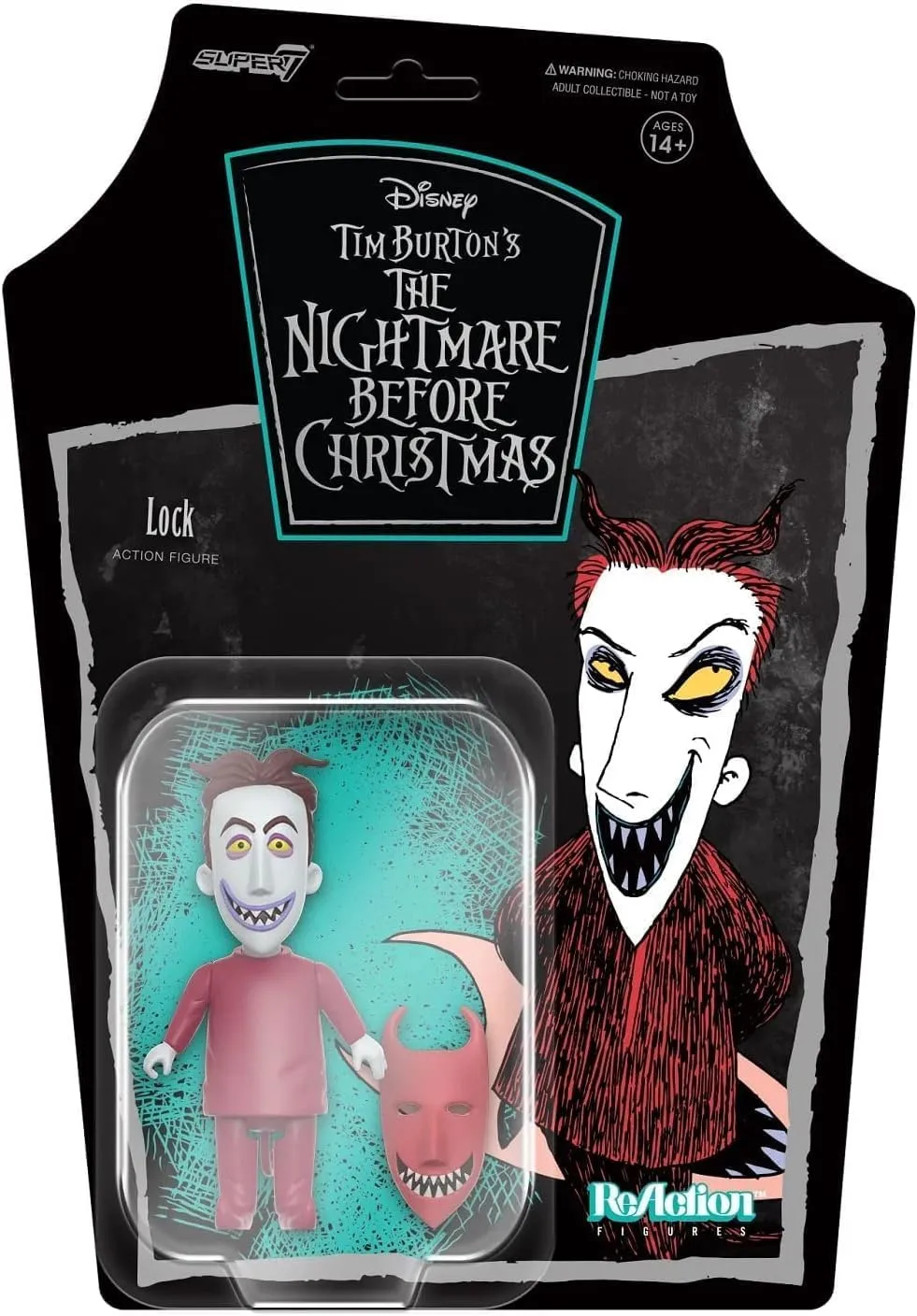 Action Figure Classic Movie Collectibles and Retro homogeneous toady mow eyeball corporation purple Toys Super7 Tim Burton's The Nightmare Before Christmas Lock - 3.75" Disney 