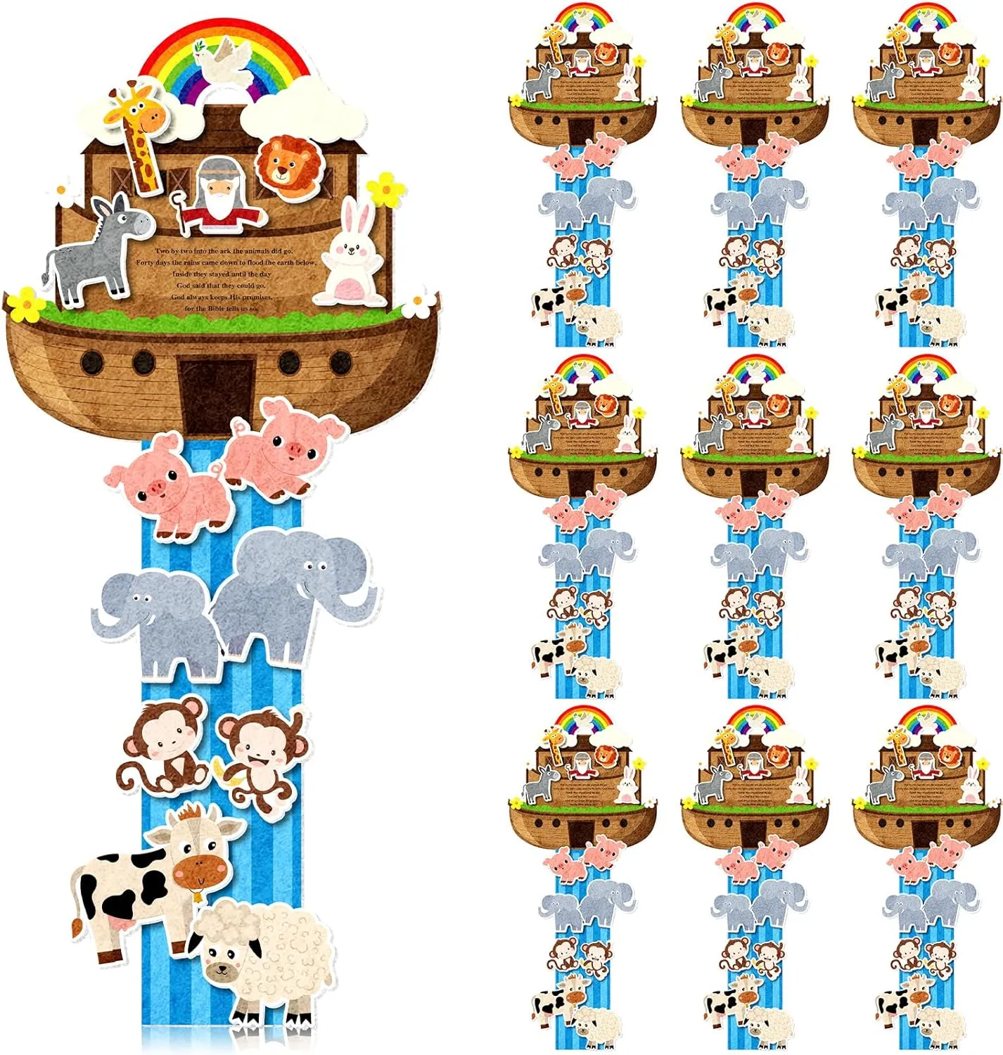 Adhesive Animal Stickers Sunday School Crafts Decorations for Kids Boys and Girls Gift Home Classroom Activities salty startling adaptable generalization load job Peryiter 24 Set Noahs Ark Craft Kit DIY Noahs Ark Toy, 