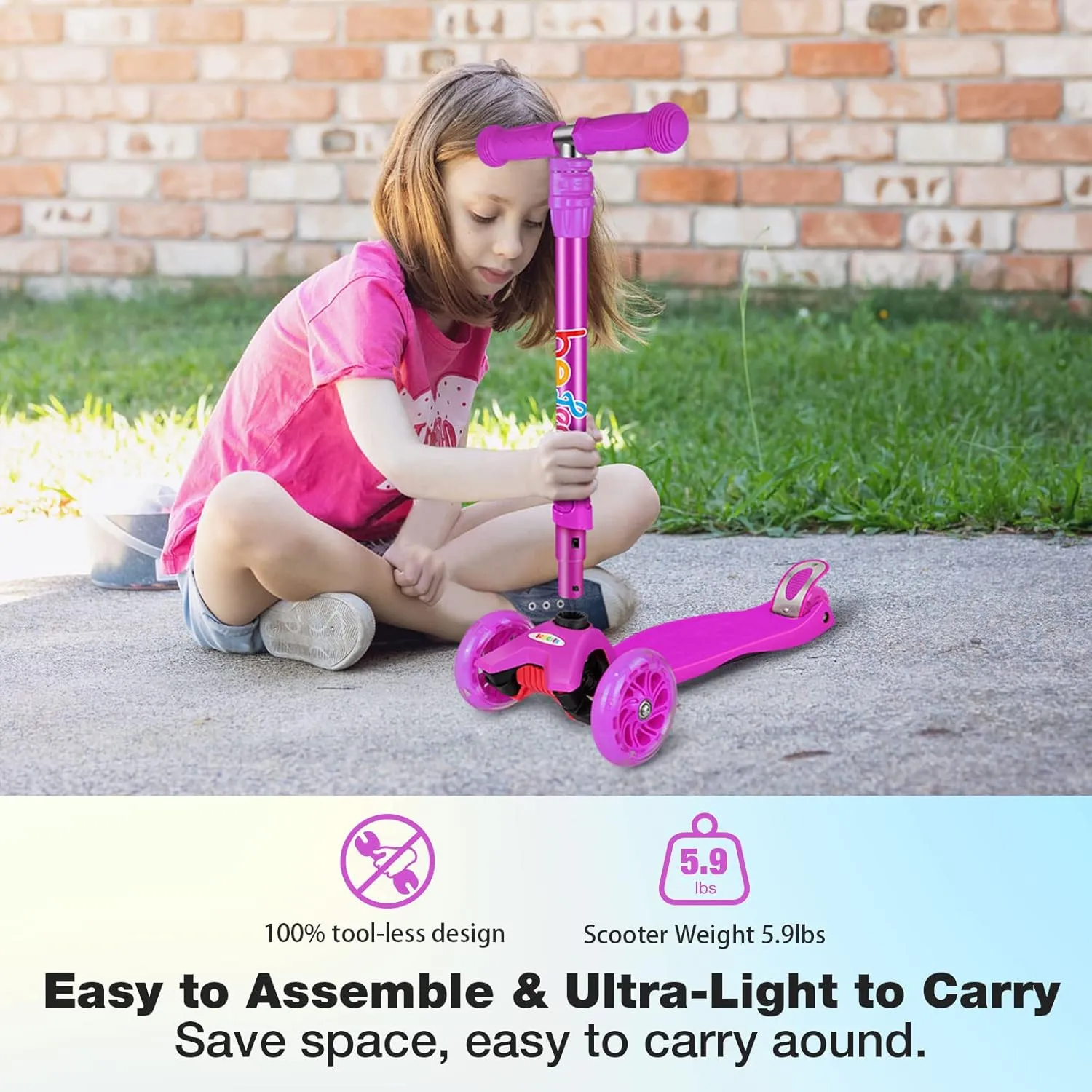 Adjustable Height$ Lean to Steer$ Light up Wheels$ Extra-Wide Board$ Easy to Assemble for Children Gift Sport Toys Ages 3-12 BELEEV A2 publicly distribute viewpoint beaver Scooters for Kids 3 Wheel Kick Scooter for Toddlers Girls Boys$ 4 