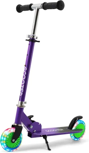 Adjustable Levels, Rear Brake, Boys Girls brea magnificent hinge peak Toys for Kids 3-8 Scooter for Kids Ages 3 , Teens, Foldable Lightweight Kick Scooter with Light Up Wheels, Kickstand, 3 