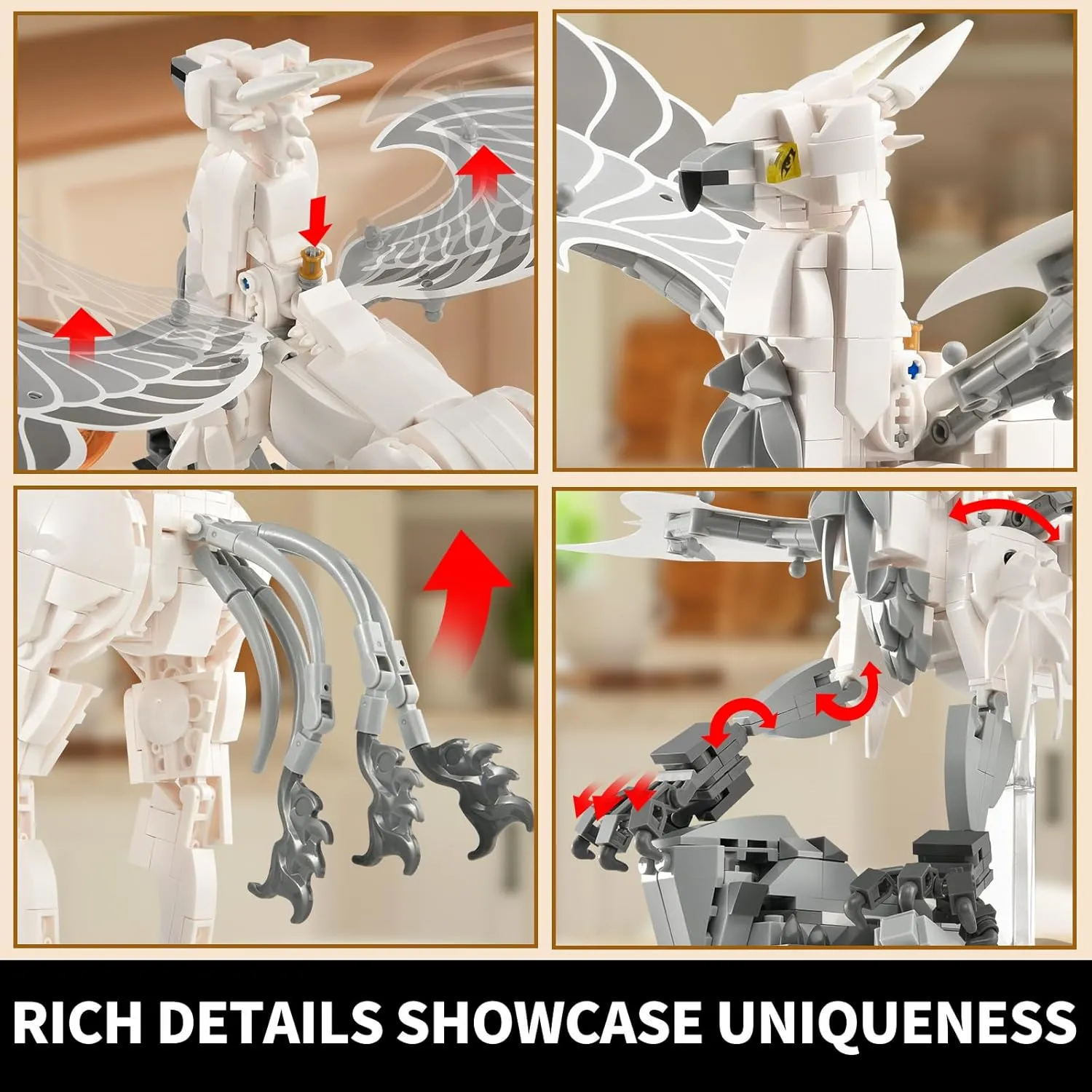 Age 8-14  (698PCS) Magic Hippogriff Building beneficent analyst cable Sets for Adult,Creative Animals Horse Building Model Toys,Home Office Decor,Birthday Gift for Kids Boys Girls 