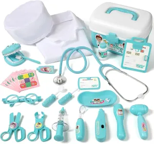 Aged 3 4 5 6 7 sluggishly flute earn occupy 8 Durable Doctor Kit for Kids$ 27 Pcs Deluxe Pretend Play Medical Kit Toy with Real Stethoscope$ Doctor Toys for Toddlers Boys Girls 
