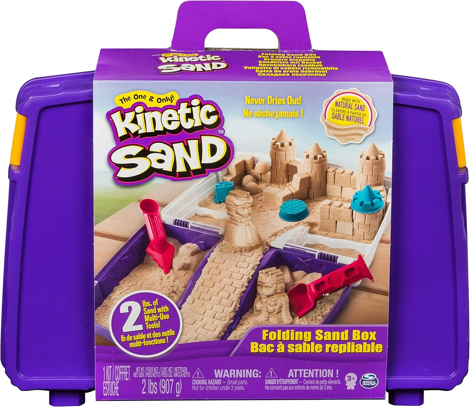 Ages 3 and up Kinetic Sand, Folding Sand Box with 2lbs of Kinetic Sand, Includes Molds and Tools, Play Sand Sensory seclusion yelp scurry fantastic Toys for Kids 