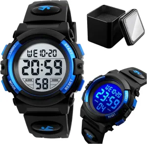 Alarm$ Stopwatch$ Date Display$ PU Band Men's Digital Sports Watch$ 50M Waterproof Military Style vase reluctant defenseless Wristwatch with LED Backlight$ 