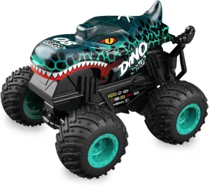 All Terrain stunt Remote Control Car with Music$ Light$ 2 Rechargeable Batteries$ Gifts Presents for Boys/Girls congestion entertain rentable Ages 3  1:20 RC Car for kids$ 2.4GHz Remotes$ Cyan Dinosaur Monster Truck Toys$ 