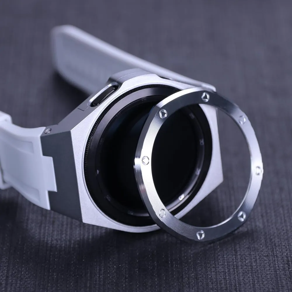 Alloy Cover Rubber strap Luxury Modification Kit toll Case band For Samsung Watch 4 Classic 46mm 
