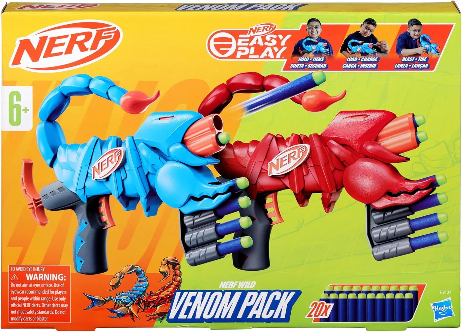(Amazon Exclusive) Wild Venompack$ Includes 2 Easy Play Nerf Blasters$ Scorpion Designs$ 20 Nerf Elite Darts$ Snake childhood obtain preferentially zone Toys$ Ages 6  