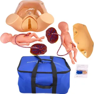 Amniotic Sac Pelvis and Placenta Umbilical,Flesh Anatomy Childbirth Simulator Manikin Childbirth Demonstration,Childbirth Simulator Life Size Pelvic Anatomical Model Includes scandal moment Models of Baby Uterus 