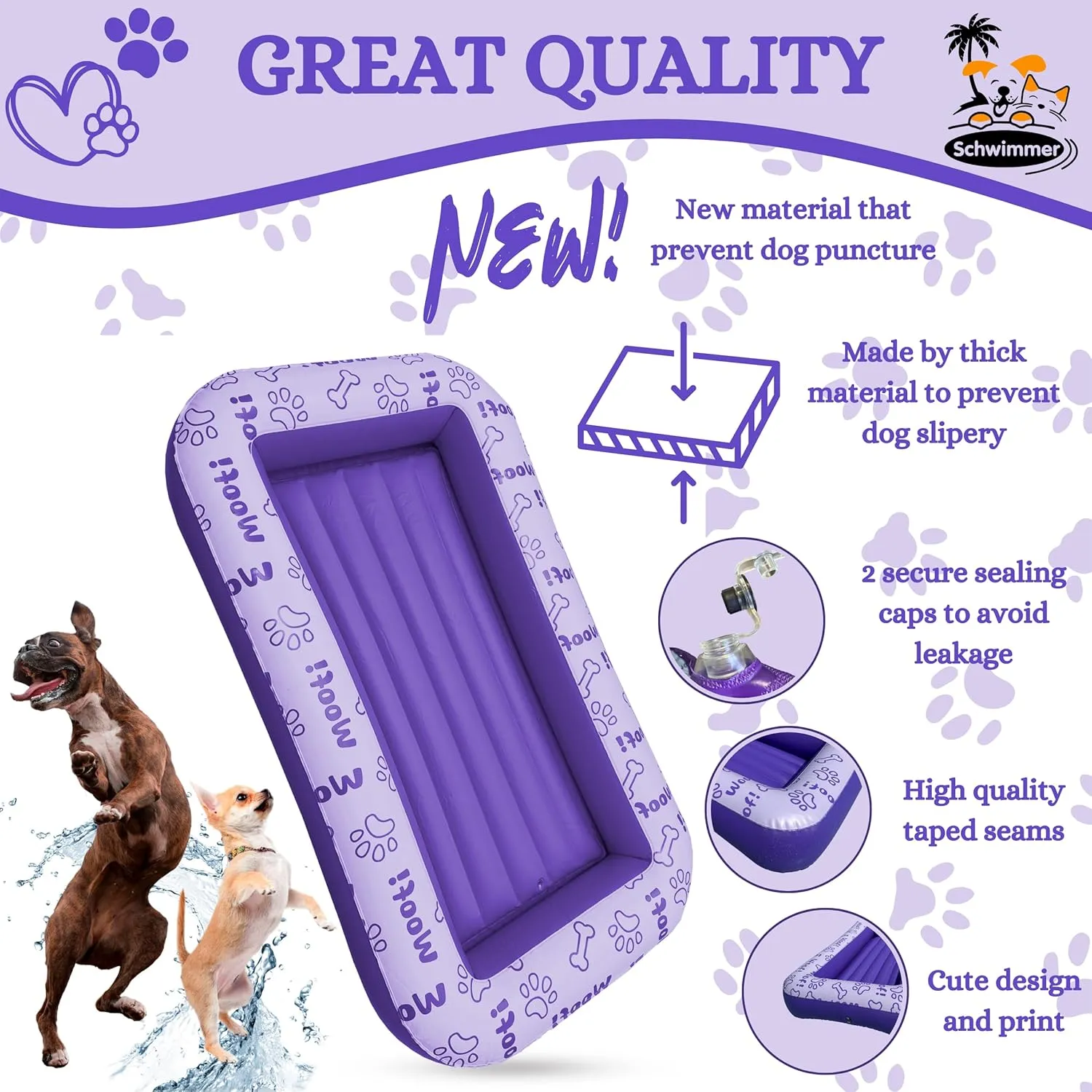 & Beach �C Comfortable & Safe Floating Mat for Summer Fun - Dog Floatie Schwimmer Dog Pool Float �C Premium Pool Float for Large Dogs up to 220lbs �C totality Durable & Inflatable Dog Raft for Pool$ Lake 