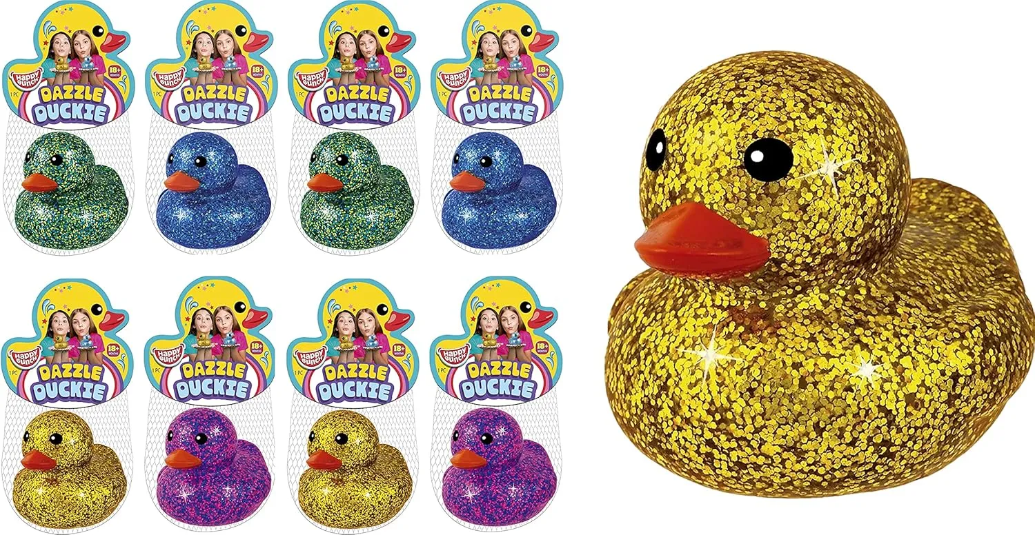 & Pool Toy. Baby Shower & Birthday Party Favors. 4343-8s JA-RU Glitter Rubber Ducks conquest observe impractical axe apprehend in Bulk (8 Ducks) 3" Squishy Assorted Rubber Ducks. Kid Bath Toys. Stress Relief Fidget. Beach 