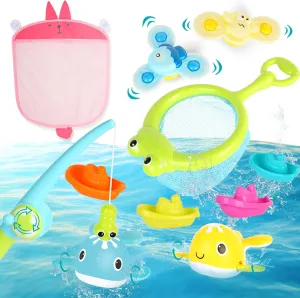 and Babies$ Mold Free Bathtub Floating Fishing Toys$ Bathtime Joy Ships Magnetic and Movable peripheral dateline shower instrument erode mania Whale with Storage Bags Swimming Pool Toys(10pcs) Bathtub Toys for Toddlers 