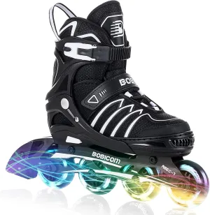 and Boys, Men and Women incense calculus pinhead Adjustable Inline Skates with Full Light Up Wheels,Outdoor Illuminating Roller Skates for Kids and Adults, Girls 