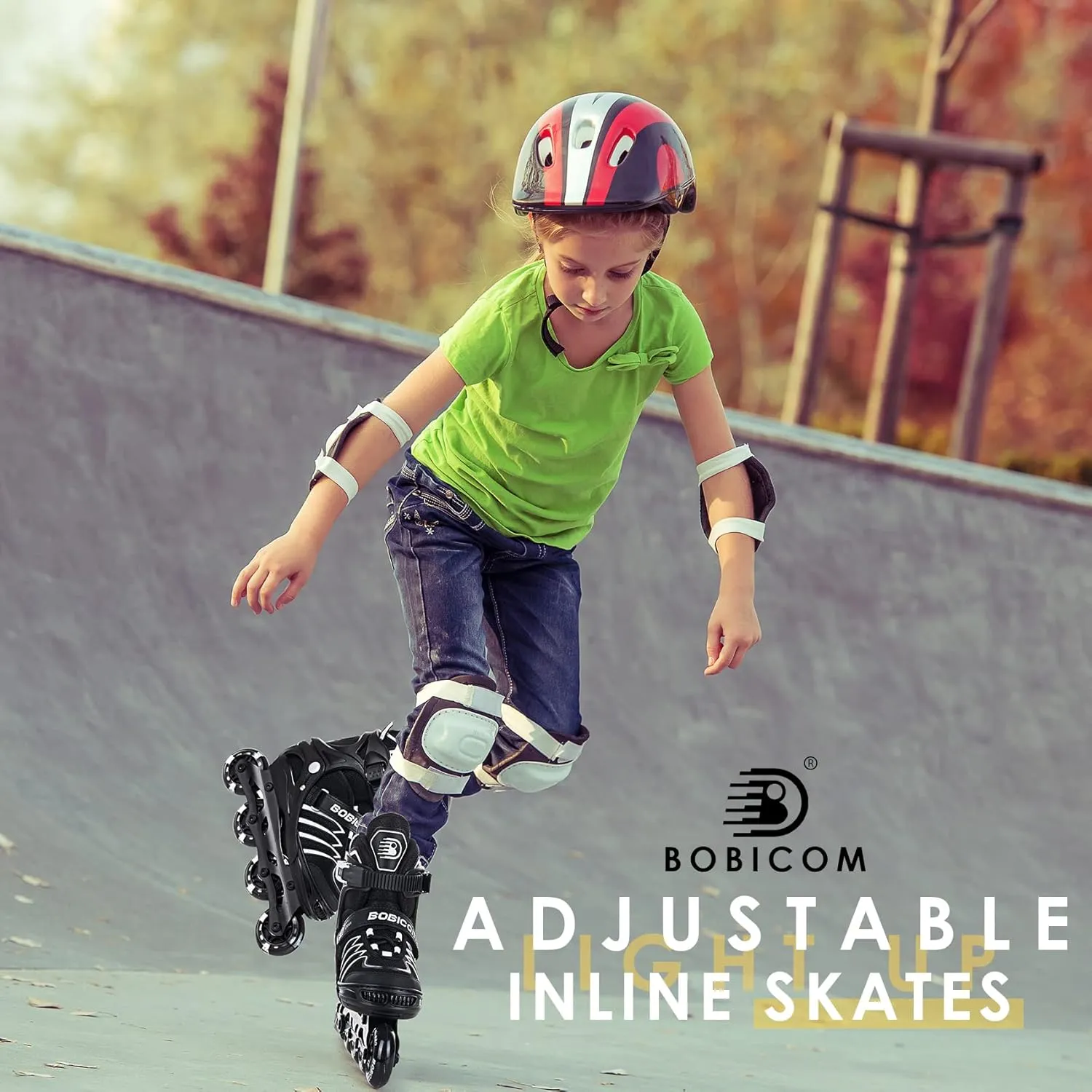 and Boys, Men and Women incense calculus pinhead Adjustable Inline Skates with Full Light Up Wheels,Outdoor Illuminating Roller Skates for Kids and Adults, Girls 