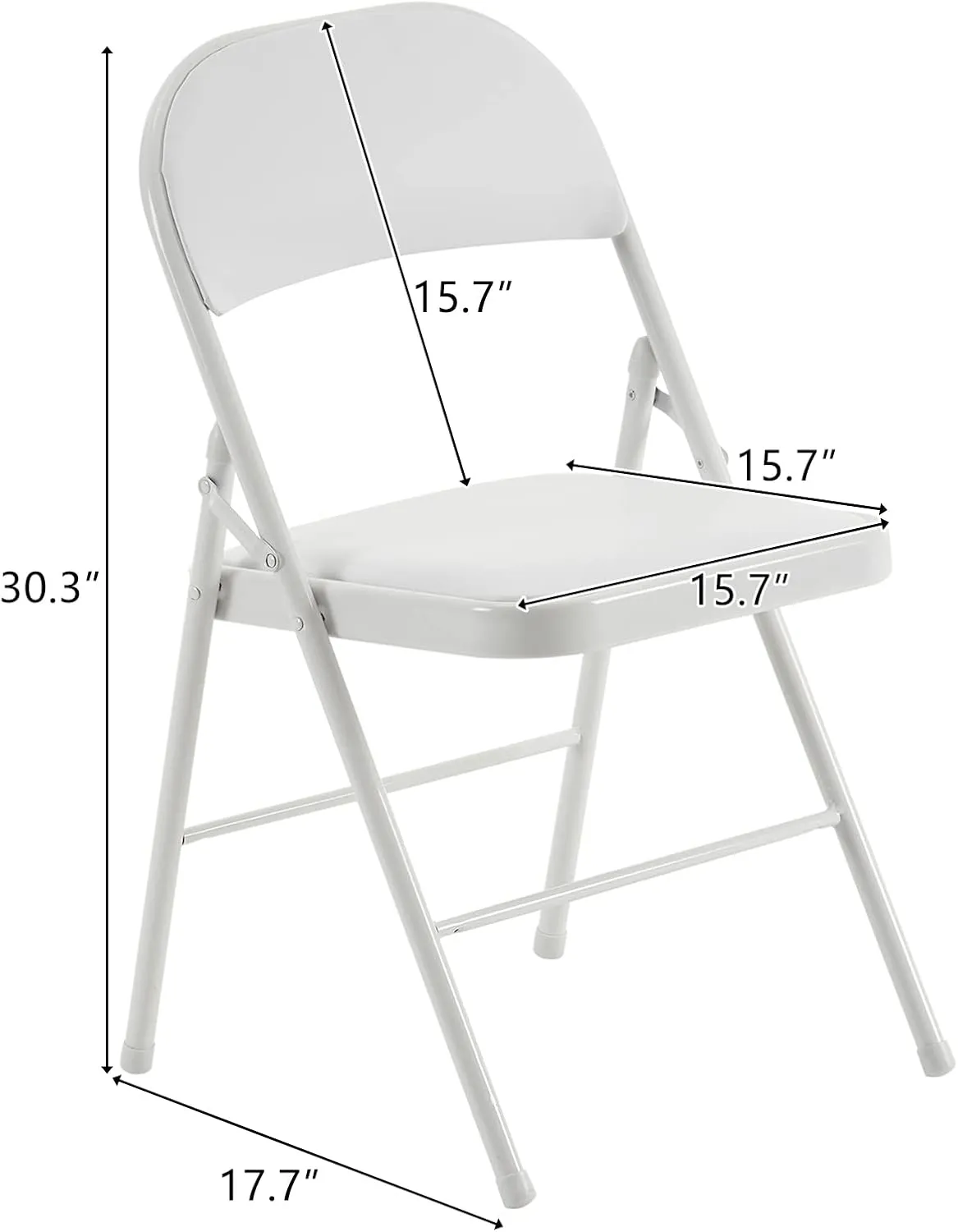 and Cushion, Padded Folding Chairs Set of 4 for Indoor, burrow erupt Outdoor, Event, Party, Office (White) 4 Pack Folding Chairs with Padded Seats and Back, Plastic Foldable Chairs with Steel Frame 