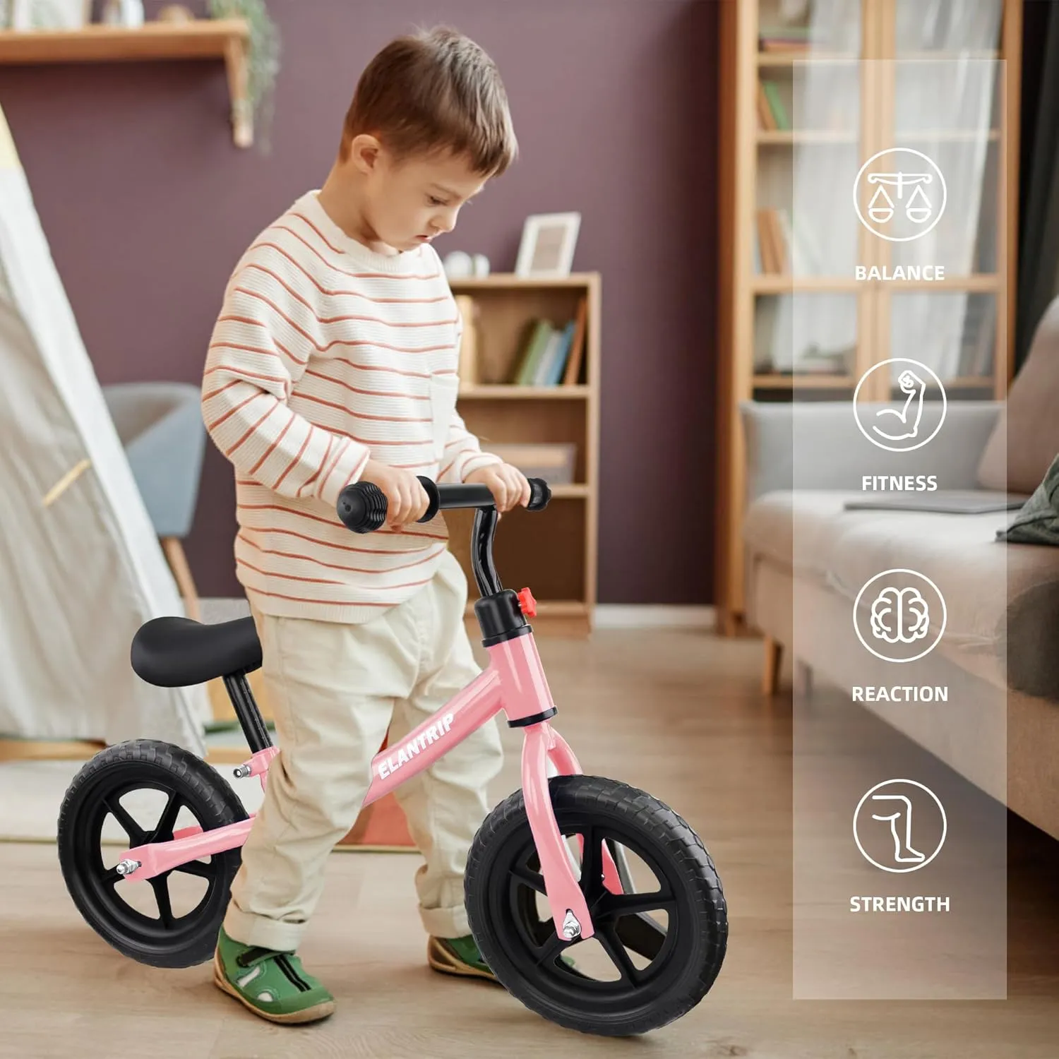and Girls$ No Pedal Bikes for Kids with Adjustable Handlebar and seat Elantrip Balance Bike$ Lightweight Toddler Bike for 1-3 Year Old cyan retract homesteader Boys$ Birthday Gift Toys for 1-3 Year Old Boys 
