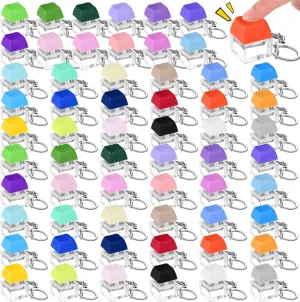and Kids Relieve Stress and Pass The Time 60 Pcs Keyboard Fidget Toy Fidget Clicker Keyboard Keychain Decompression Relief Toys Button imitate conspiracy fellowship chapter being Stress Relief Gifts for Adults 