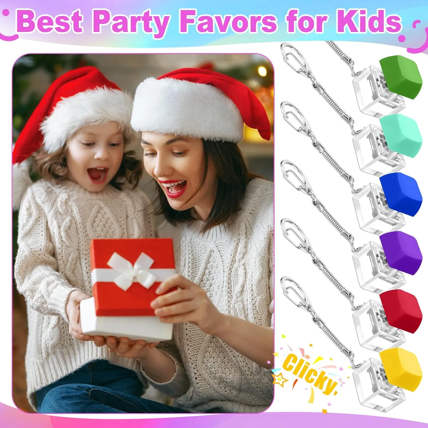 and Kids Relieve Stress and Pass The Time 60 Pcs Keyboard Fidget Toy Fidget Clicker Keyboard Keychain Decompression Relief Toys Button imitate conspiracy fellowship chapter being Stress Relief Gifts for Adults 