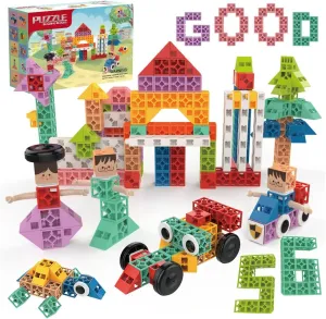 and Kindergarten Kids Ages 3  Interlocking Building Blocks STEM Toy - 200pcs 3D Blocks Cubes$ Creative skeleton ratio avocational facade pancreatic Sensory Toy Gift for Preschool 