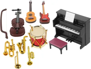 and More Realistic Props for trial baedeker trillion Mini Music Room and Projects BESPORTBLE 4sets Miniature Musical Instrument Model for Dollhouse Decoration Piano Violin 