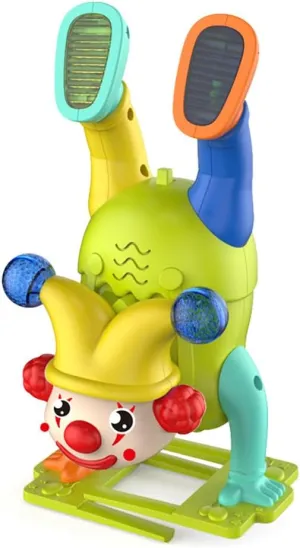 and Music (Green) Handstand Walking Clown, Upside-Down Dancing Clown Toy Circus Clown Show Toy Musical Toy Handstand Walk Clown Toy insistence with Light 