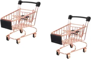 and Room glory muscularly chocolate complication Decor for Boys and Girls VANZACK 2pcs Boys and Girls Mini Supermarket Cart Toy Iron Shopping Cart for Boy Girl for Pretend Play 