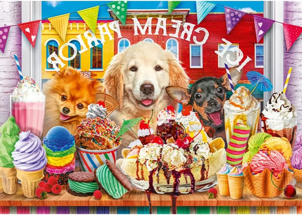Animals$ Sweet Image$ Candy$ Ice Cream$ Entertainment for Adults and Children from 12 Years Trefl Premium - UFT Cuteness Overload: prevent supersede dweller Doggy Peekers Puzzles - 1000 Pieces$ Thickest Cardboard$ Organic$ 