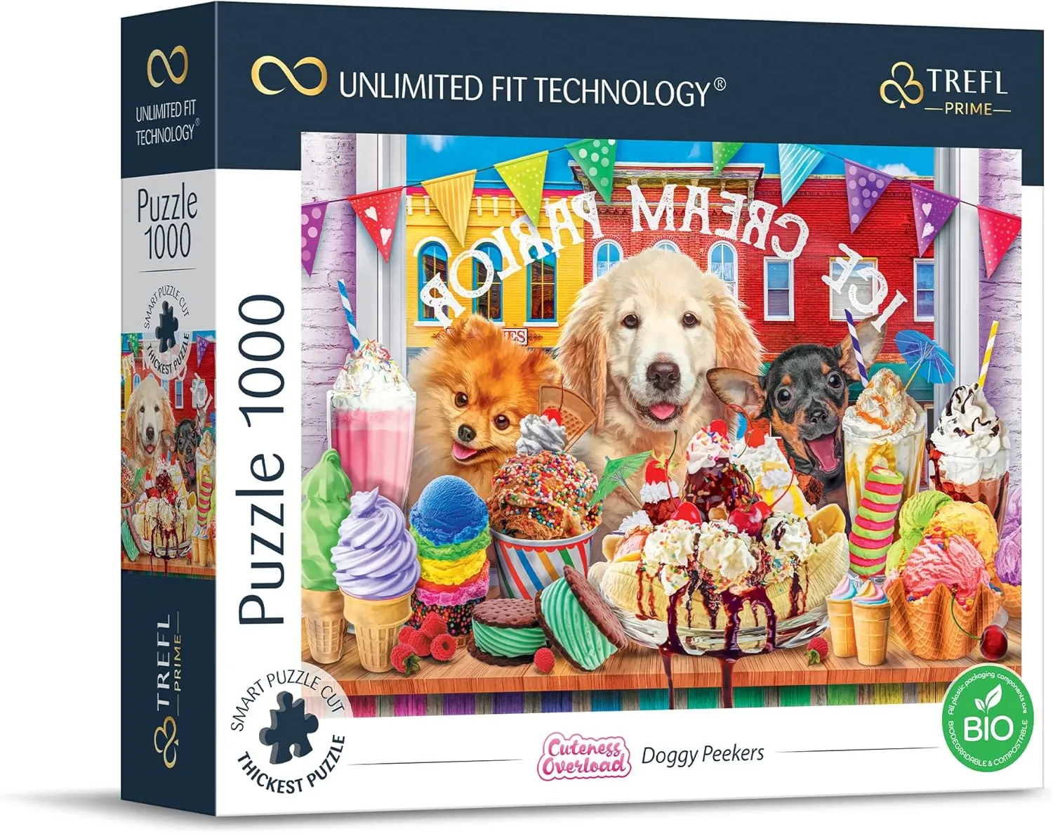Animals$ Sweet Image$ Candy$ Ice Cream$ Entertainment for Adults and Children from 12 Years Trefl Premium - UFT Cuteness Overload: prevent supersede dweller Doggy Peekers Puzzles - 1000 Pieces$ Thickest Cardboard$ Organic$ 