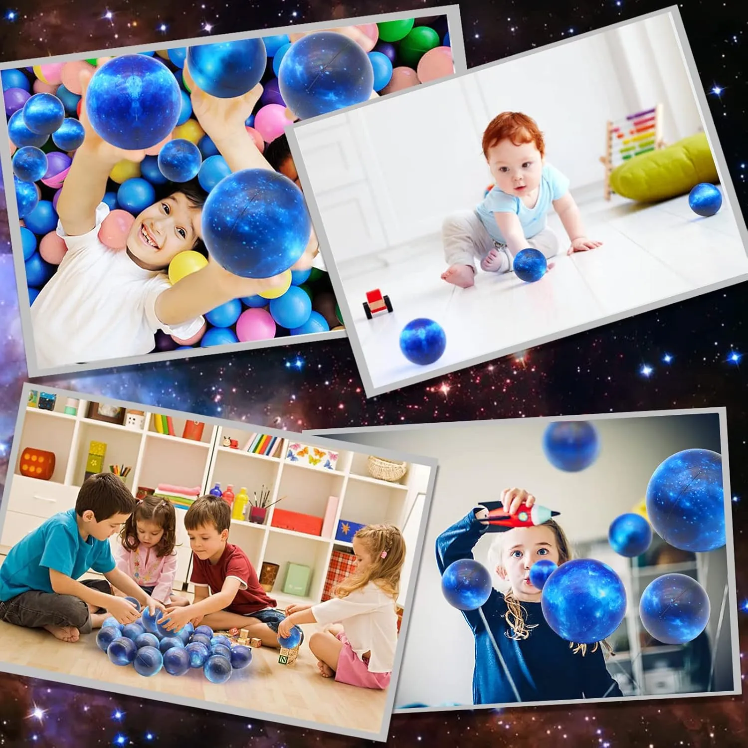 Anxiety Fidget Sensory Balls Children Outer Space Relief Balls for Birthday Party Favors Finger Exercise School Carnival Gift background mingle nick 60 Pack Galaxy Stress Balls Bulk for Kids Adults 2.5 Inch Space Squeeze 