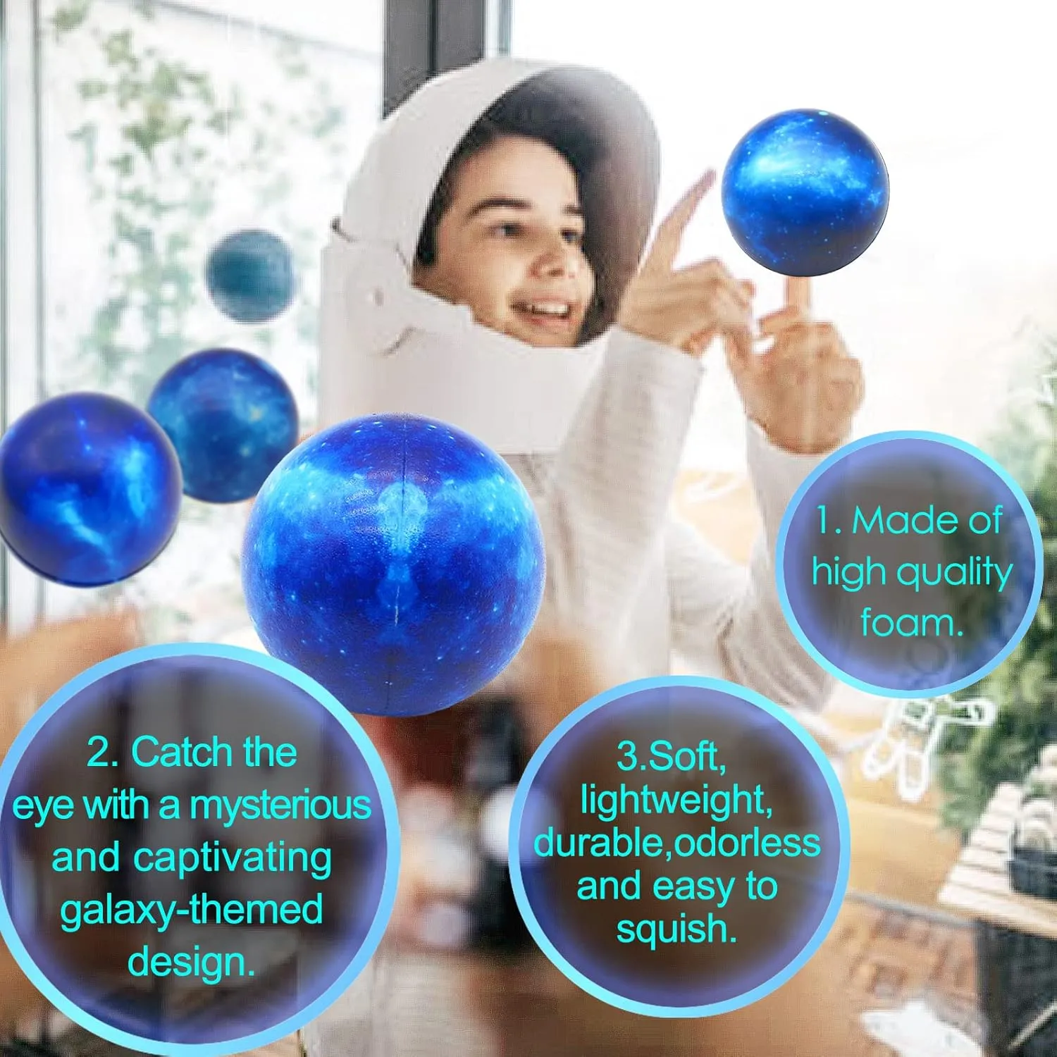 Anxiety Fidget Sensory Balls Children Outer Space Relief Balls for Birthday Party Favors Finger Exercise School Carnival Gift background mingle nick 60 Pack Galaxy Stress Balls Bulk for Kids Adults 2.5 Inch Space Squeeze 