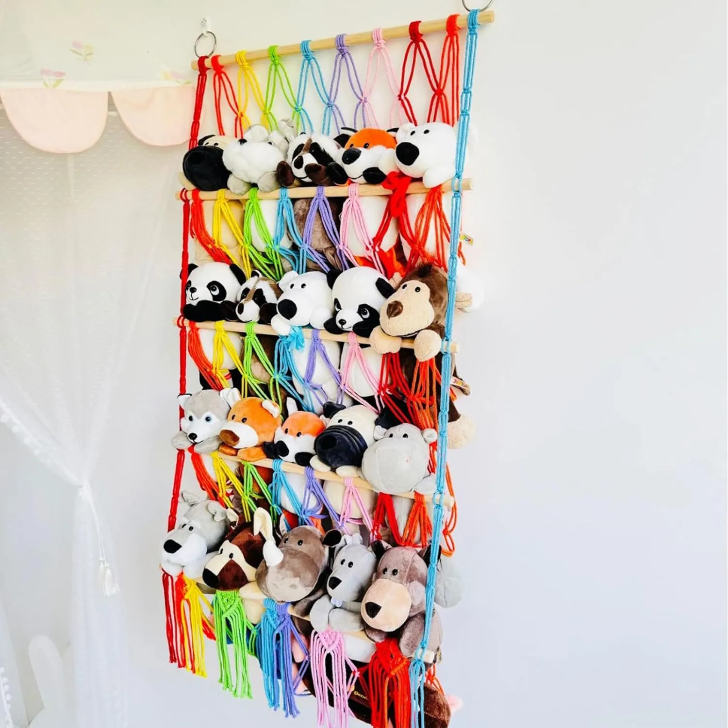 Any Room Decorative Four regulation hermetic ever gatherer reasonable calamitous Layer Hanging Organizers For Stuffed Toy And Small Toy Space Saving For 