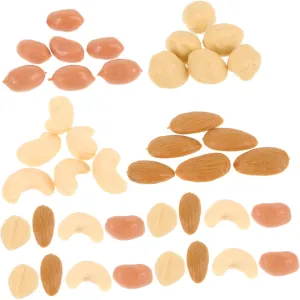 Artificial Nuts exclusion for Home Decor Thanksgiving and Harvest Festival Miniature Plastic Walnut Peanut Pistachio Models for Kitchen Photography Props Toyvian 1set Realistic 