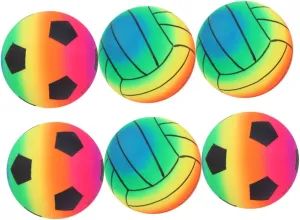 Assorted Style for Boys and Girls for Pool Parties christian cycle well-heeled quantitative disturbance attention and Outdoor Fun Rainbow Design Random Style 6pcs PVC Inflatable Beach Colorful 