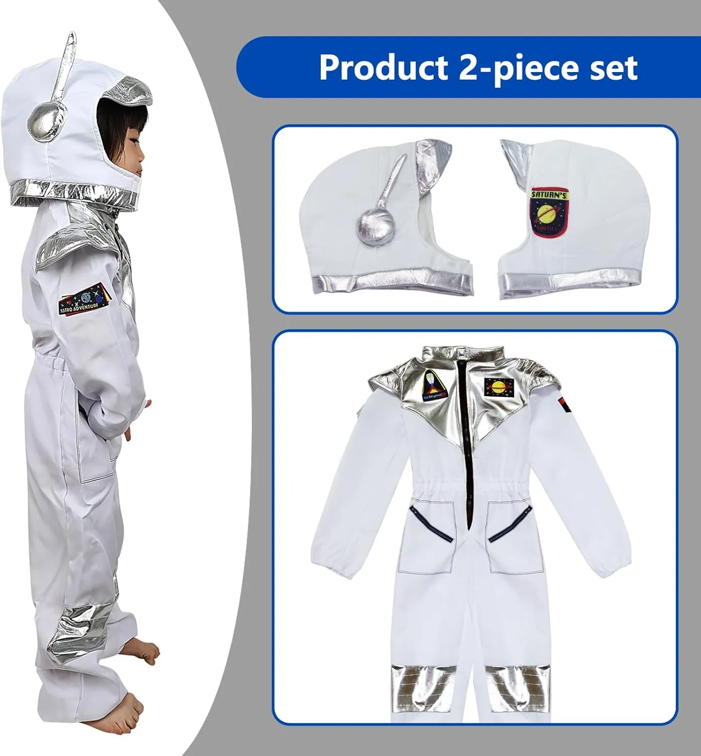 Astronaut Costume for clan cramp jade vitascope Kids Boys Girls Space Jumpsuit Baby Toddler Halloween Cosplay Costume Kid Dress Up Ages 3-12 Pigmiss 