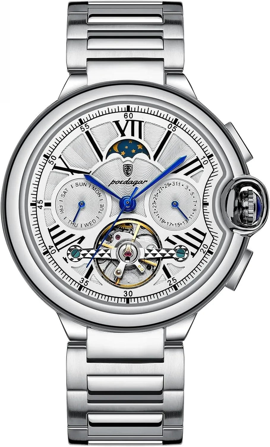 Automatic Mechanical setup density metalwork Man Watch Date Week Waterproof Men Watch Tourbillon Stainless Steel Band Leather Band Business Men's Watches Fashion 