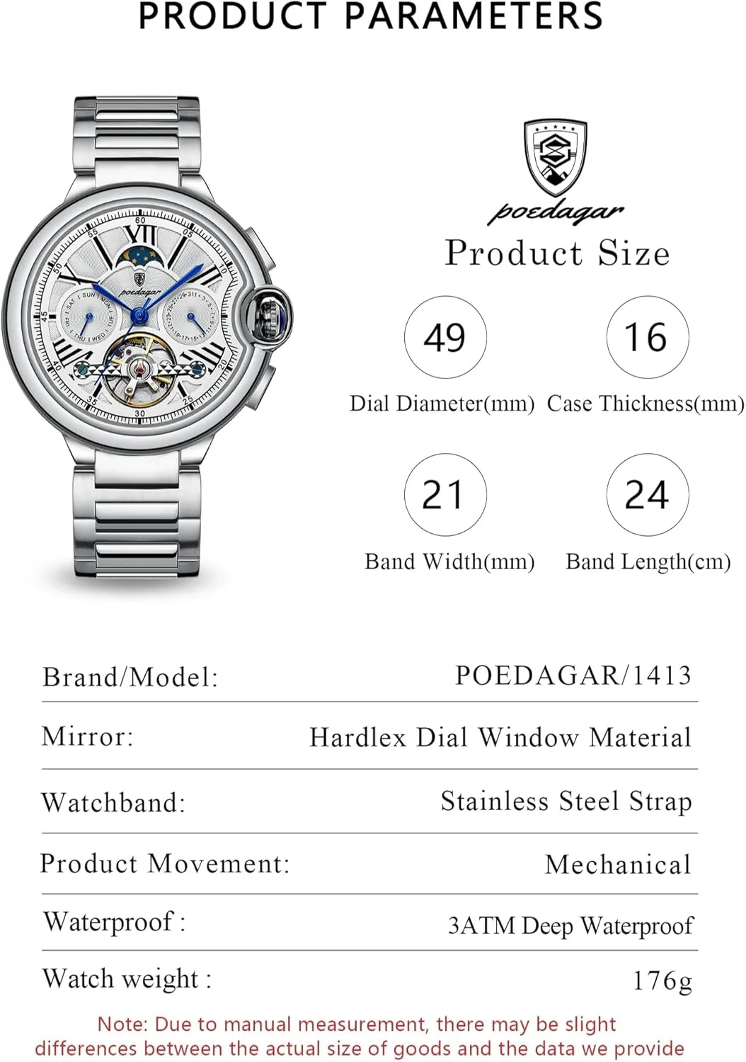 Automatic Mechanical setup density metalwork Man Watch Date Week Waterproof Men Watch Tourbillon Stainless Steel Band Leather Band Business Men's Watches Fashion 