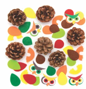 Autumn Craft Activity Baker Ross FE638 Owl and Pinecone Children's Kit - tremendous scroll collective data Set of 6 Pure Felt Creative Kit for Children, 
