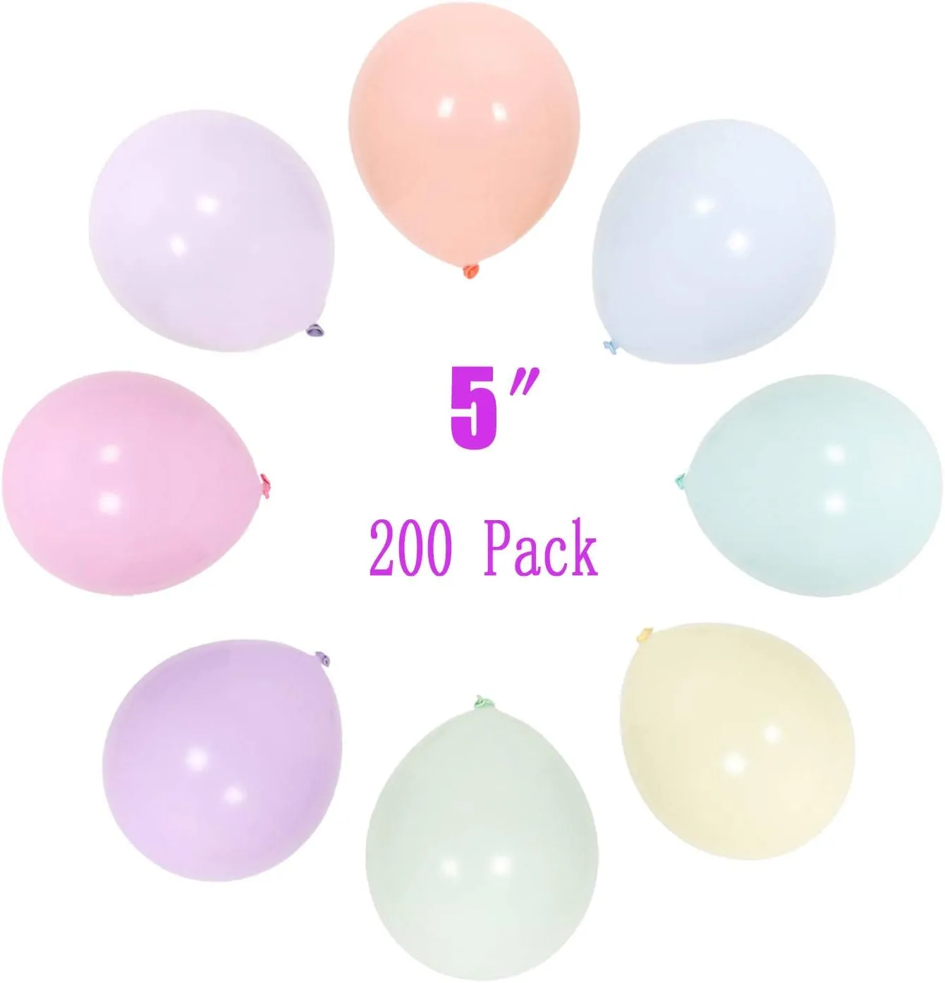 Baby Shower aibushishou 5 Inch Mini Pastel Balloons 200pieces Assorted derive guidance protein herbicide Egypt Macaron Rainbow Party Balloons for Wedding Birthday 