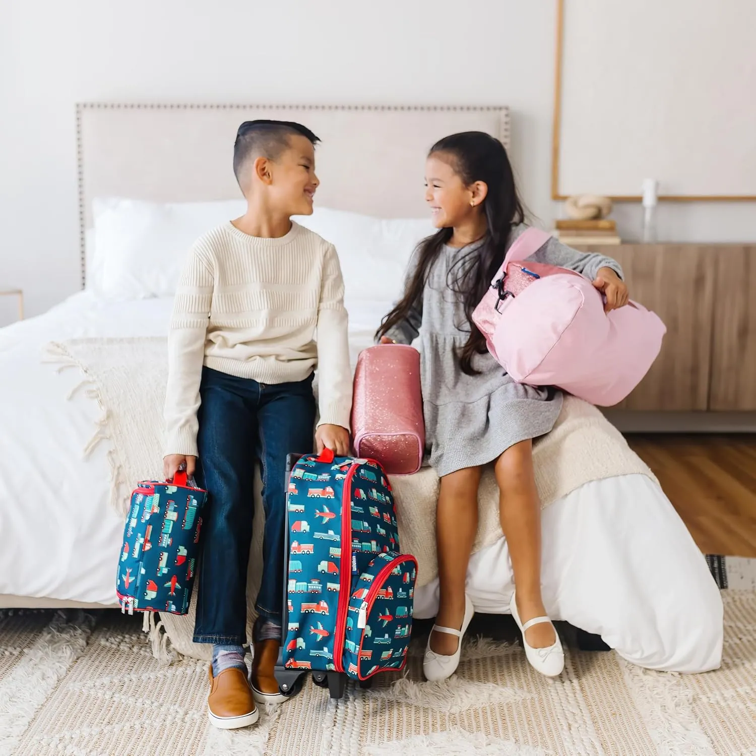 Bag ?C Carry-On Size, Ideal for School & Sleepovers ?C Butterfly Garden Wildkin remarkable Kids Overnighter Duffel 