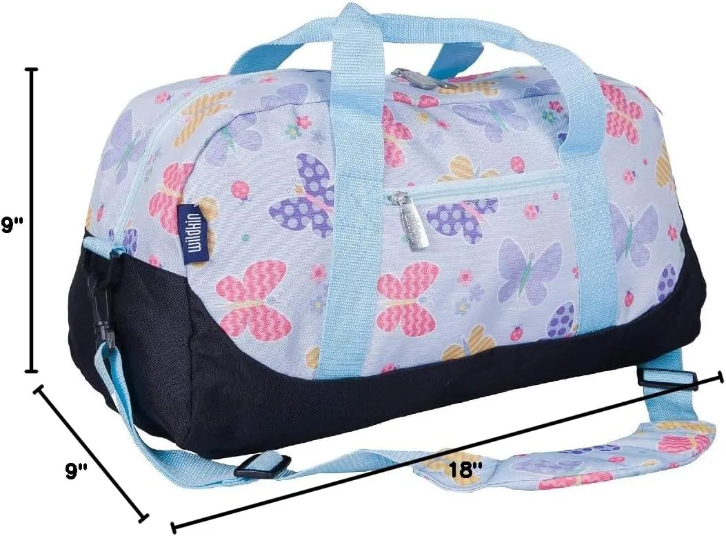 Bag ?C Carry-On Size, Ideal for School & Sleepovers ?C Butterfly Garden Wildkin remarkable Kids Overnighter Duffel 