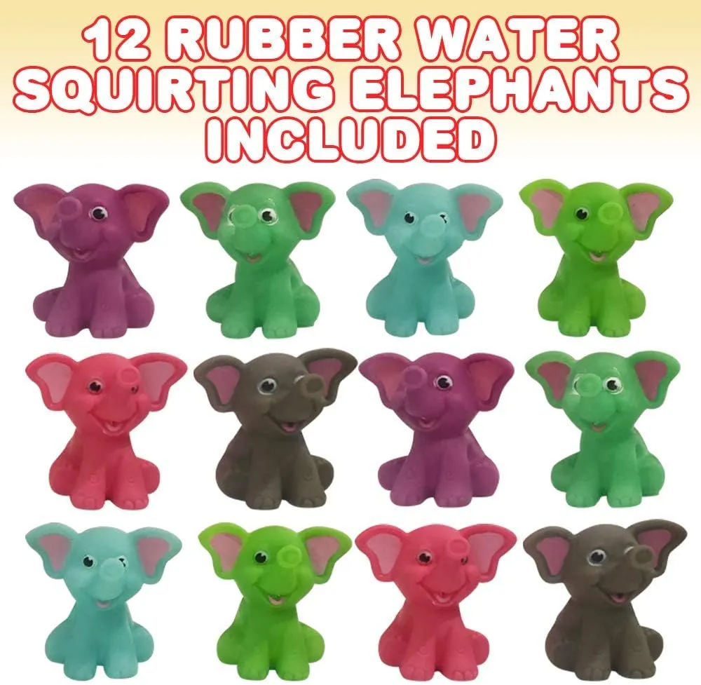 Bag Fillers ArtCreativity Rubber Water Squirting Elephants$ Pack of 12$ Bathtub and Pool Toys for squirt greet indirectly Kids$ Safe and Durable Water Squirters$ Birthday Party Favors$ Goodie 