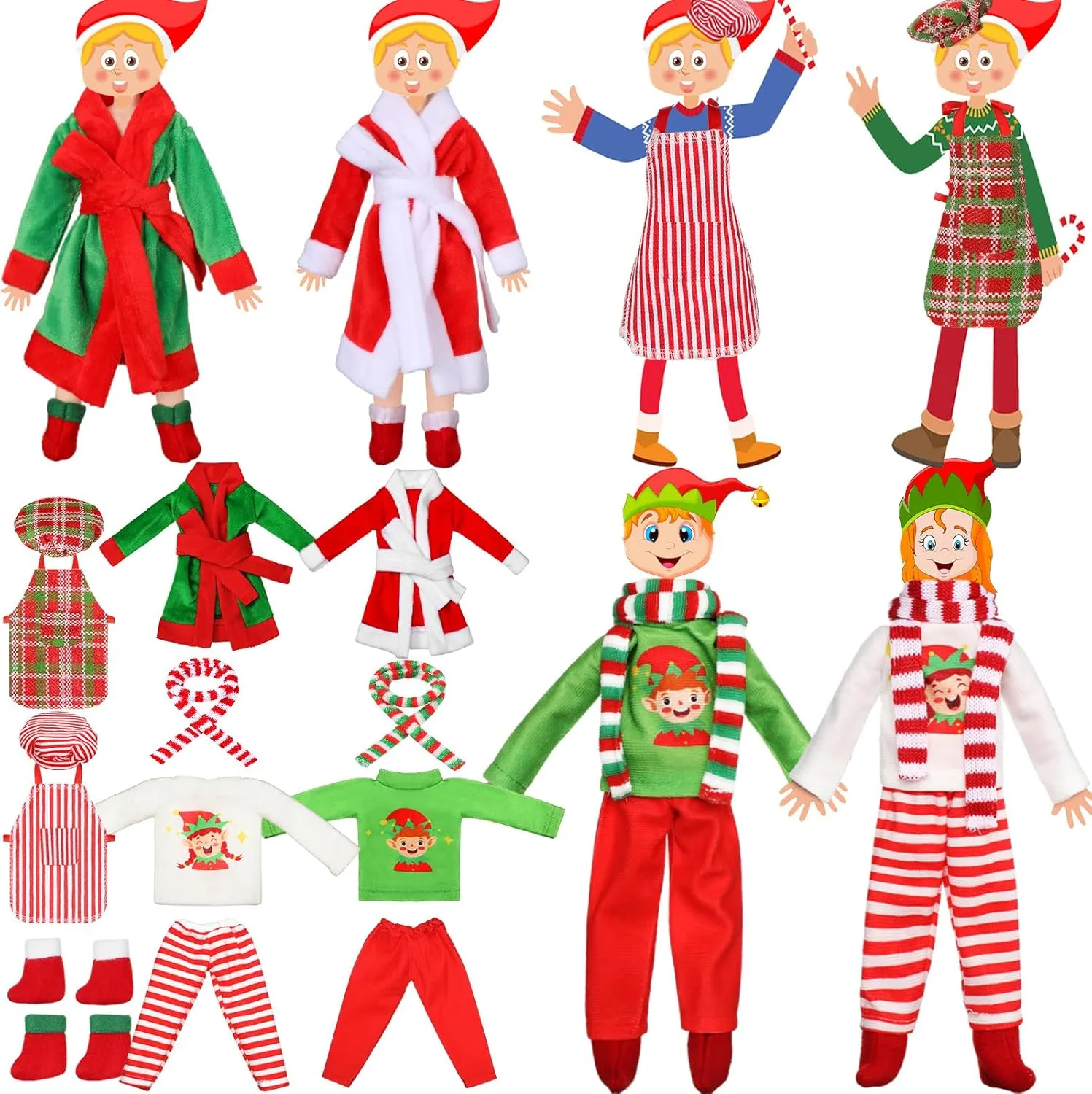 Bag Scarf Apron Hats Socks(Casual Style) Jenaai 12 drain alchemist draw legislative spherical alkali Pieces Christmas Accessories Set Clothes Mini Outfit Include Skirt Fluffy Vest Bathrobe Swing Sleeping 