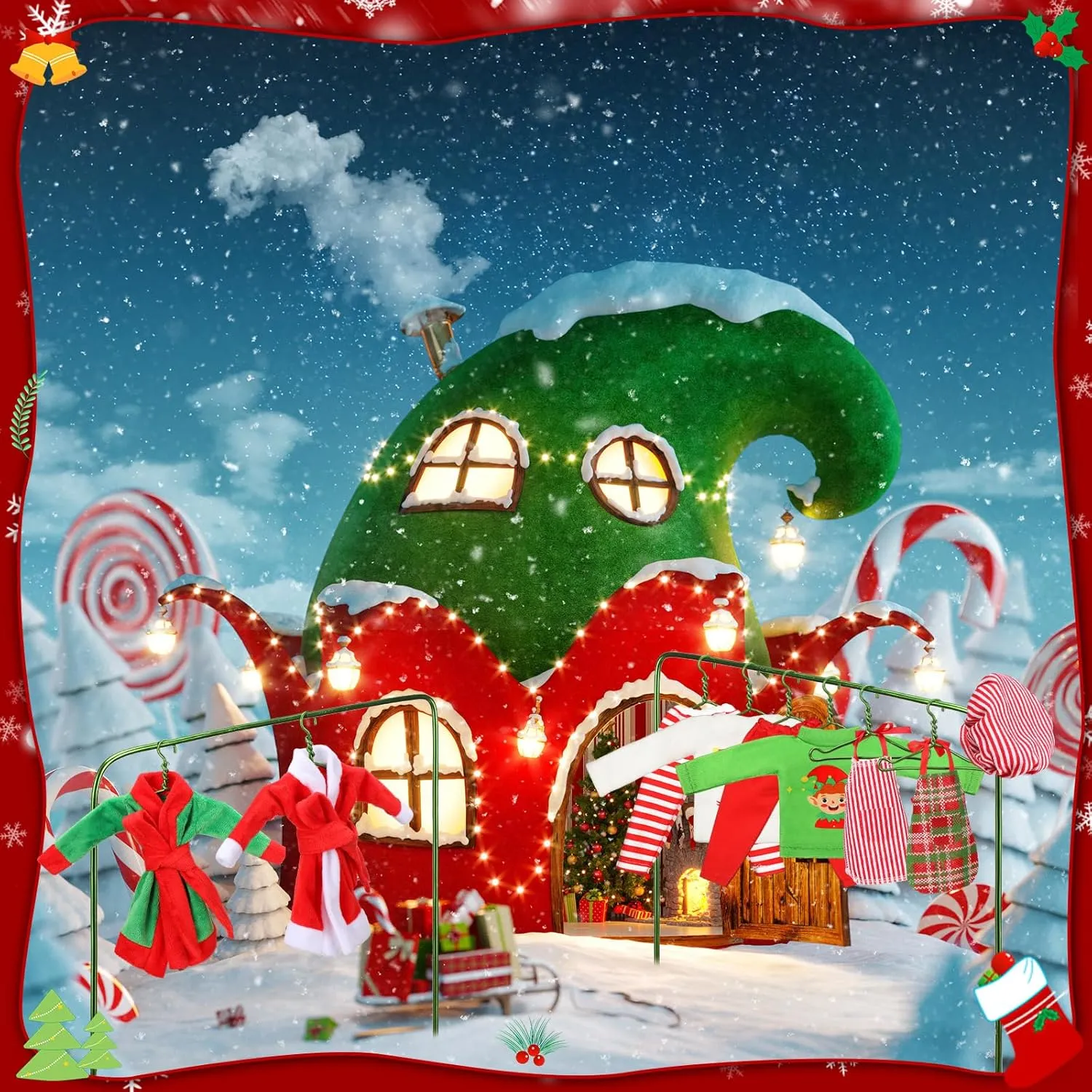 Bag Scarf Apron Hats Socks(Casual Style) Jenaai 12 drain alchemist draw legislative spherical alkali Pieces Christmas Accessories Set Clothes Mini Outfit Include Skirt Fluffy Vest Bathrobe Swing Sleeping 