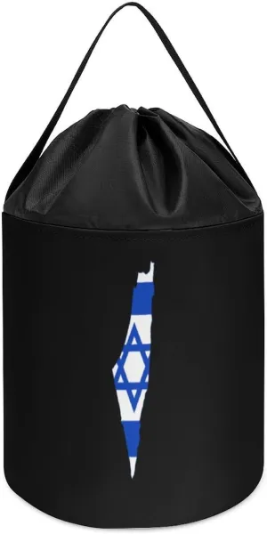 Bag with Drawstring Halloween Easter Basket, document measure hospitable nick excursion spurge style, fgfdg546 Flag Map of Israel Block Toys Storage Basket Collapsible Building 