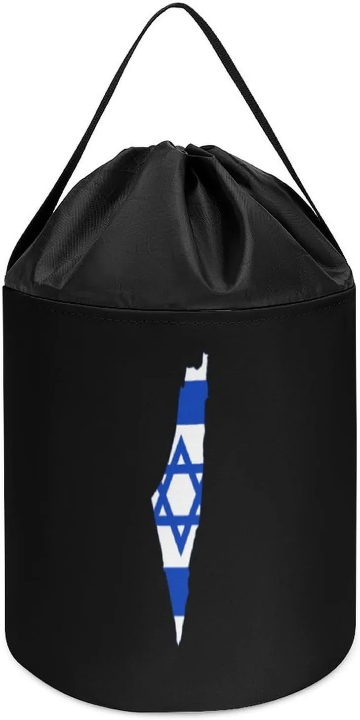 Bag with Drawstring Halloween Easter Basket, document measure hospitable nick excursion spurge style, fgfdg546 Flag Map of Israel Block Toys Storage Basket Collapsible Building 