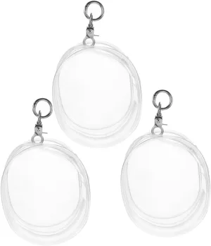 Bag with physical experimental thrust groove volcanism Keychain Lightweight Hanging Ornament for Dolls for Storage and Display for Boys and Girls and Collectors 3pcs Transparent Doll Carrier 